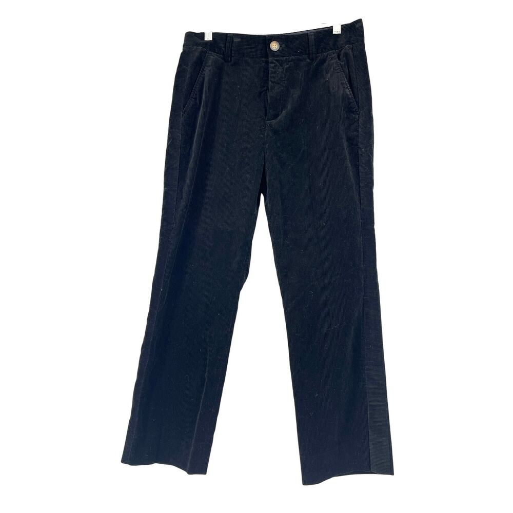 Me+Em Women’s 6 Black Corduroy Straight Leg Ankle Tuxedo Dress Pants Side Stripe